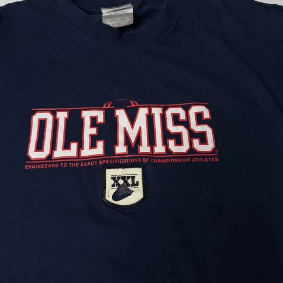 Ole Miss Rebels Shirt Mens XL NCAA Football Nike College Tee Retro 2XL Patch - Picture 2 of 5